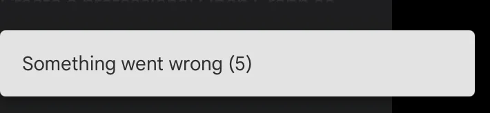 Gemini AI Studio showing image generation prompt with &ldquo;Something went wrong (5)&rdquo; error